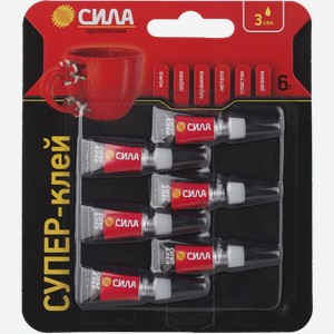 Супер-клей Сила Сверхпрочный 1г*6шт 27 г
