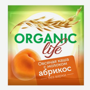 Каша овсяная с молоком Organic life Клубника/Абрикос 40г