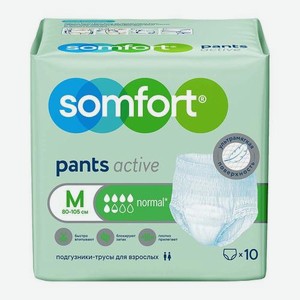 Трусы-подгузники для взрослых р.m Pants Active Normal Somfort 10шт 739 г