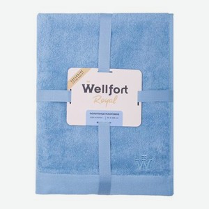 Махровое полотенце 70*120см синее Royal Wellfort Mufta 450 г