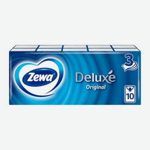 Носовые платочки 3 слоя Zewa Deluxe 10*10шт в ассортименте 254 г