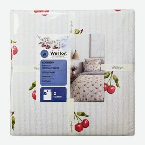 Комплект постельного белья двуспальный поплин Cherry Moments Wellfort 1.45 кг