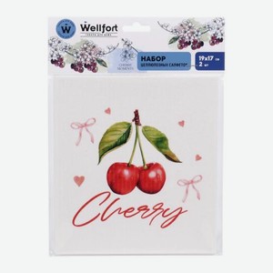 Набор целлюлозных салфеток Вишня Wellfort 19*17см 2шт 34 г