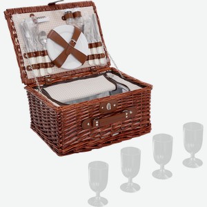 Корзина для пикника PLATINUM CHOICE на 4 персоны 40х30х20см