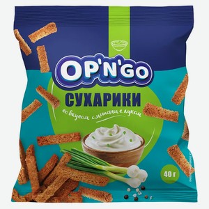 Сухарики ржано-пшеничные OP N GO Сметана и лук 40г
