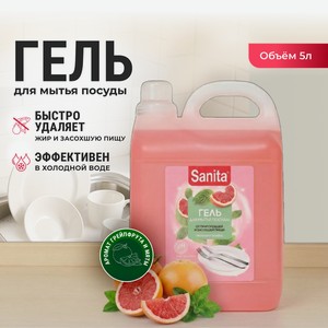 Средство для мытья посуды Sanita Грейпфрут и Мята 5000 мл 1 упак.