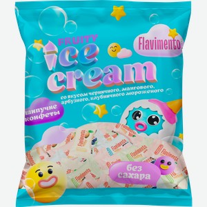 Конфеты FLAVIMENTO Fruity Ice Cream микс вкусов, шипучие, 80г