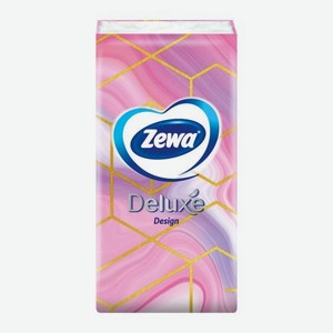 Платочки бумажные носовые Zewa Deluxe Design 3 слоя 10шт в ассортименте 24 г