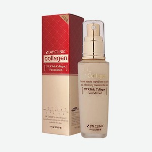 3W CLINIC Тональный крем для лица с коллагеном, COLLAGEN FOUNDATION, Тон 21