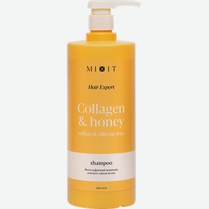 Шампунь для волос MIXIT Hair expert бессульфатный с коллагеном и медом, 1000мл
