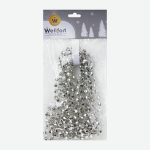 Бусы грани фигурные серебряные/голубые AR9/9-8CA 8мм 2.7м в ассортименте