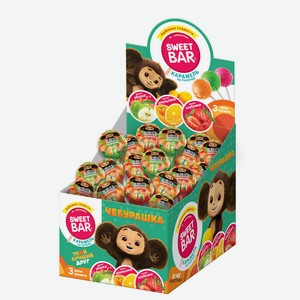 ЧЕБУРАШКА SWEET BAR Карамель на палочке, 11 г