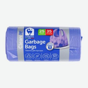 Пакеты для мусора Lomberta с ручками 35л 25шт 10мкм 145 г