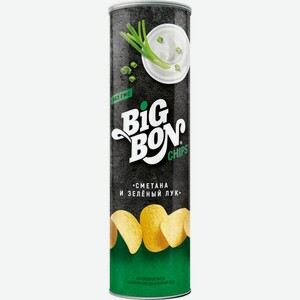 Чипсы Big Bon Сметана и зеленый лук картофельные 130г, 130 г