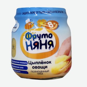 Пюре мясное с 8 мес Фрутоняня Цыпленок рис морковь Прогресс АО с/б, 100 г