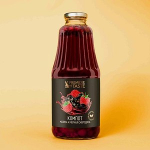 Компот из малины и черной смородины Premiere of Taste 1л 1 кг
