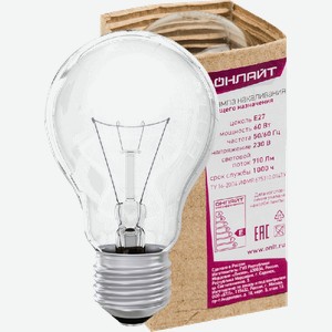 Лампа накаливания Онлайт груша 60Вт Е27 прозрачная