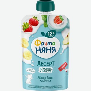 Молочный десерт ФрутоНяня из яблок, бананов и клубники 90 г