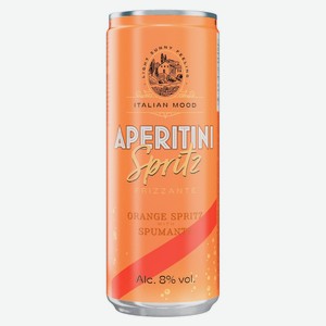 Напиток спиртной газированный Aperitini Spritz Апельсин, 330 мл