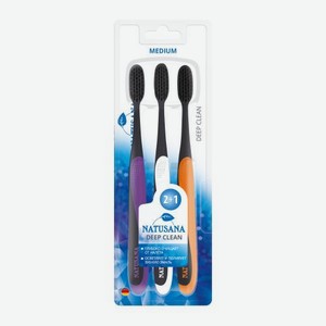 Зубная щетка medium Deep Clean Natusana 3шт 62 г