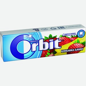 Жевательная резинка  Orbit  клубника и банан, 13,6 г