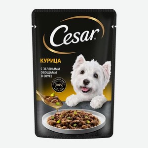 Влажный корм для собак с курицей и зелеными овощами в соусе Cesar 85г 85 г