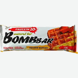 Батончик Bomb Bar неглазированный со вкусом Венские вафли 60г 60 г