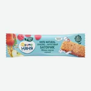 Батончик злаковый со вкусом Яблоко-персик-малина Фрутоняня 25г 25 г