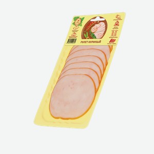 Рулет куриный МЯСНАЯ ИСТОРИЯ копчено-вареный нарезка, 100г