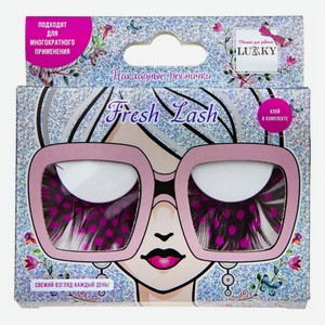 Реснички накладные Lukky Fresh Lash перьевые розовый горох