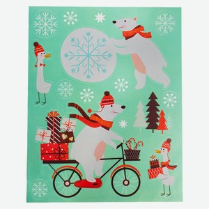 Наклейка на окно Santa s World 30*38см в ассортименте артNY01811