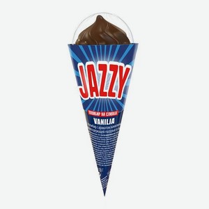 Мороженое в рожке с клубничным наполнителем в глазури Jazzy 12% 120г 120 г