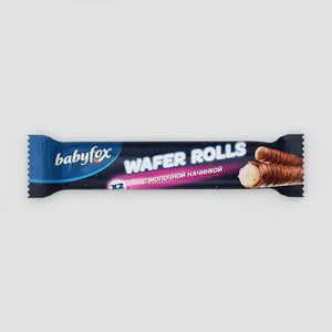 Трубочки «Babyfox wafer rolls» с молочной начинкой, 16 г