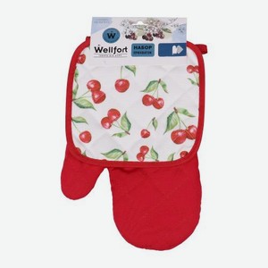 Набор прихваток классический с рукавицей Cherry Moments Wellfort 140 г