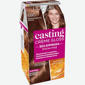 L ORÉAL PARIS Стойкая краска-уход для волос без аммиака Casting Creme Gloss, № 680 Шоколадный мокко, 180 мл