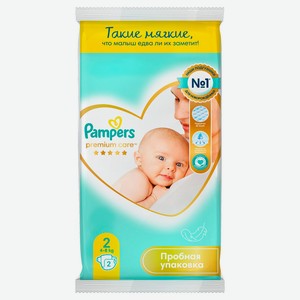 Подгузники Pampers Premium care р 2, 2 шт