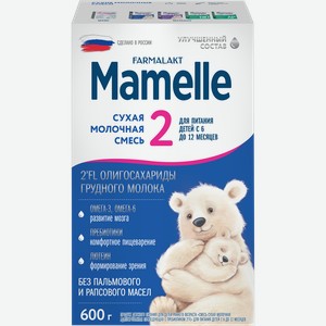 Смесь молочная MAMELLE с пребиотиком 2 FL, с 6 до 12 месяцев, 600г