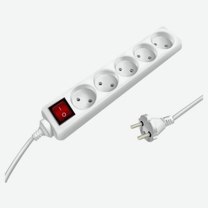 Удлинитель бытовой сетевой Старт 5 розетки 5 метров с выключателем без заземления 220вт