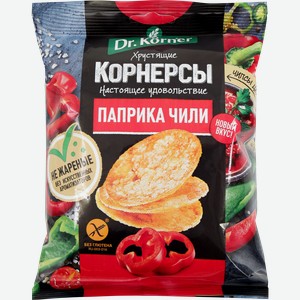 Чипсы цельнозерновые рисово-кукурузные DR KORNER Корнерсы, с паприкой и чили, 50г