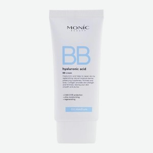 ВВ-крем для лица с гиалуроновой кислотой тон 02 Medium Monic Beauty