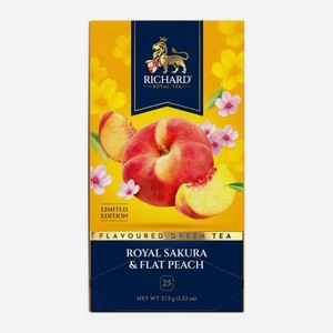 Чай зелёный Royal Sakura Flat Peach Richard 25саш 37.5г 38 г