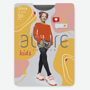 ALLURE Колготки детские  Полоска  50 ден серый, размер 128-134