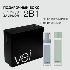 VEI Подарочный набор пенка для умывания и тоник для лица с пантенолом и алоэ вера, Набор