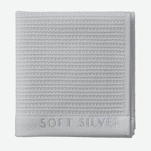 SOFT SILVER Антибактериальная махровая салфетка для массажа и пилинга, 30х30 см. Цвет: «Благородное серебро» (серый), 1 шт.