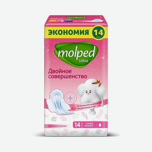 Женские прокладки с крылышками Molped Ultra Супер 14шт