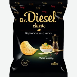 Чипсы Turbo Diesel со вкусом масла и перца картофельные, 120г, 120 г