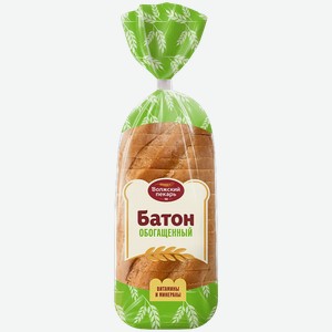 Батон  Волжский пекарь  Нарезной, обогащенный, 400 г