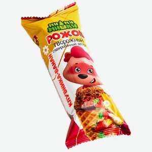 Десерт творожный МиМиМишки Рожок Клубника-банан 15%, 35 г