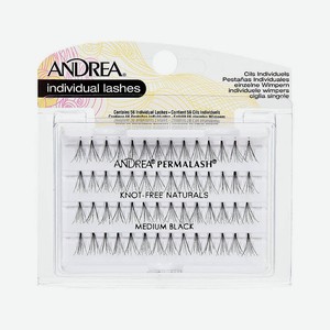 ANDREA Пучки ресниц безузелковые средние черные Perma Lash Naturals Natural Medium, 56 шт.