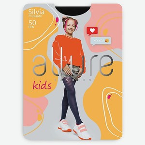 ALLURE Колготки детские  Полоска  50 ден черный, размер 128-134